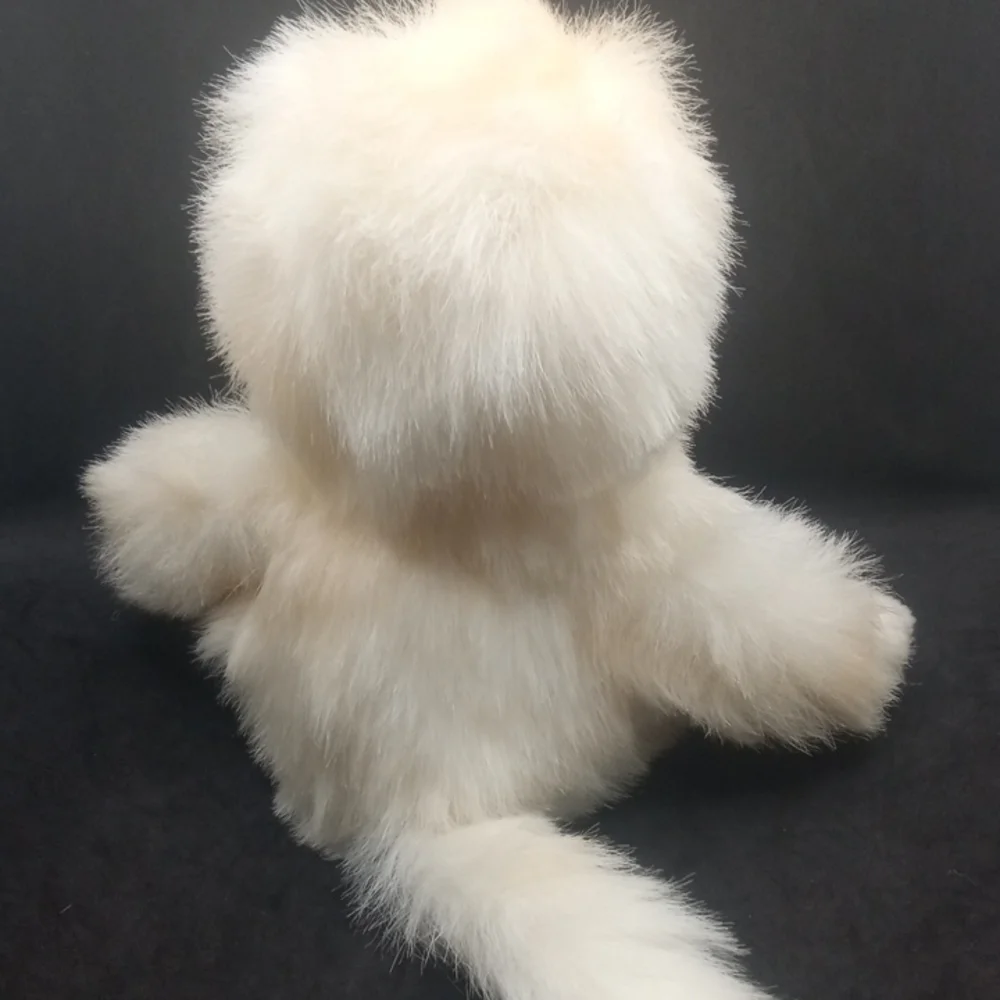Soft Plush Monkey with Red Bow Vintage